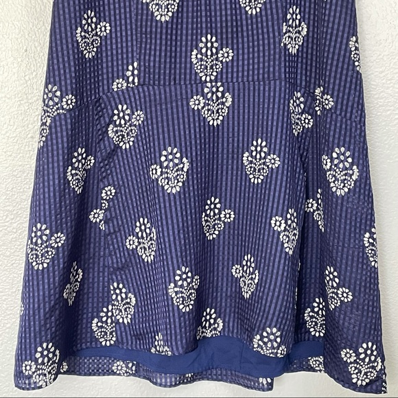 Madewell Silk/Cotton Blue/Purple Flowerstamp Sheath Dress Size XS - Picture 7 of 9